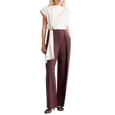 Marella Mllrete Trousers Washed Linen-Brown