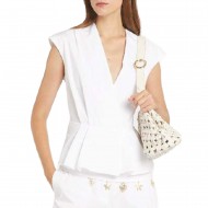 Marella Mllbazar Top Sleeveless V Neck-White