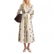 Marella Mllbanda Dress Embroidered Linen-Cream