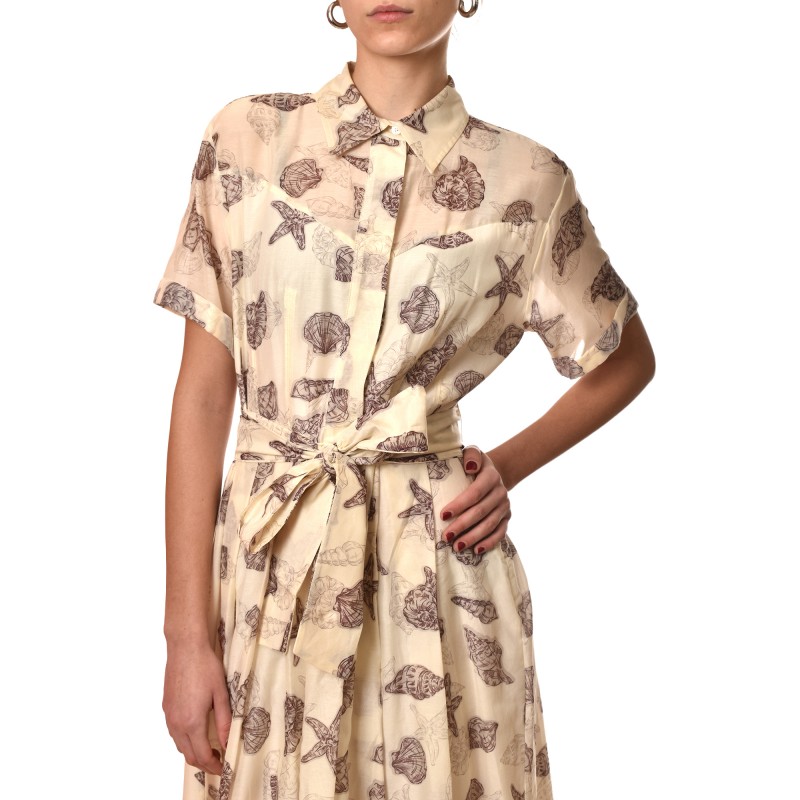 Marella Mllgalli Dress Seashell Print-Cream