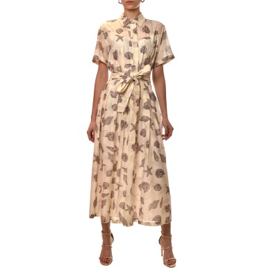 Marella Mllgalli Dress Seashell Print-Cream