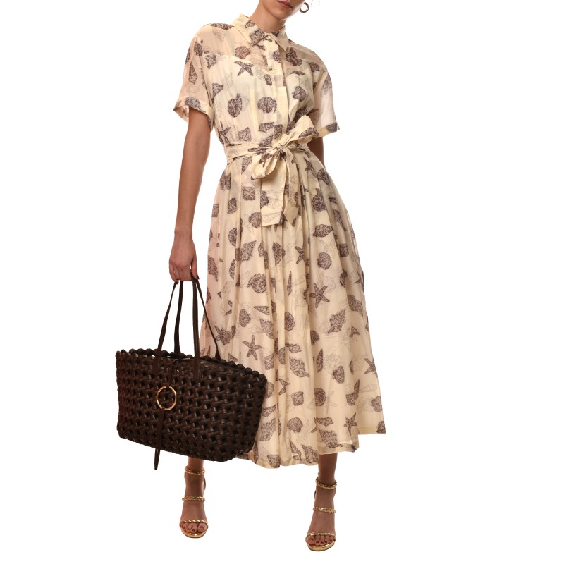 Marella Mllgalli Dress Seashell Print-Cream