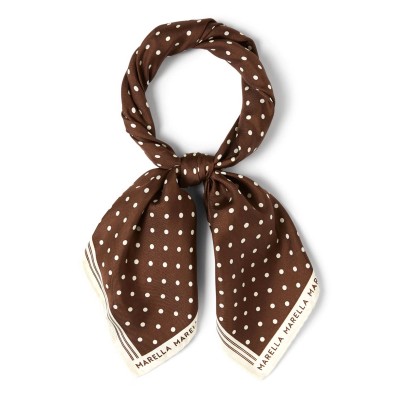 Marella Mlaattinia Scarf Polka Dot Silk-Dark Brown
