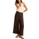 Emme Emmalcuno Trousers Linen Blend Straight Fit-Brown Emme Emmalcuno Trousers Linen Blend Straight Fit-Brown