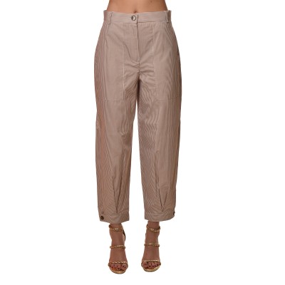 Emme Emmbird Trousers Striped Tailored-Camel/White