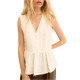 Emme Emmelmo Top V Neck Sleeveless-White