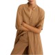 Emme Emmring Shirt Dress Longline Casacca-Camel Emme Emmring Shirt Dress Longline Casacca-Camel