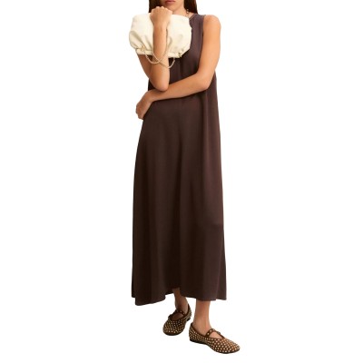 Emme Emmuguale Dress Long Sleeveless-Dark Brown