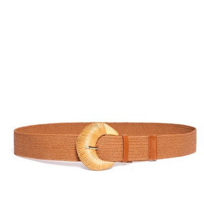 Emme Emmfata Belt Stretch Raffia-Tobacco