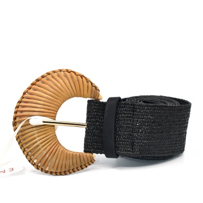 Emme Emmfata Belt Stretch Raffia-Black