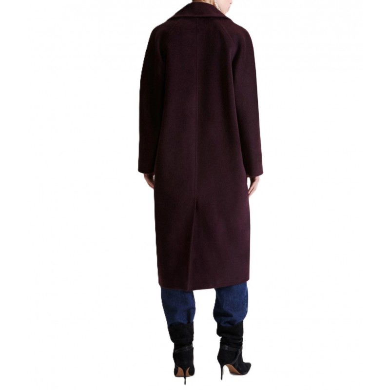 Marella Mllstarna Coat Double-Breasted Pure Wool-Melanzana Marella Mllstarna Coat Double-Breasted Pure Wool-Melanzana