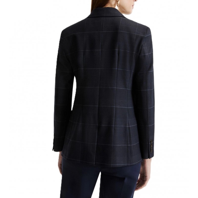 Marella Mllefedra Blazer Check Pattern-Navy Marella Mllefedra Blazer Check Pattern-Navy