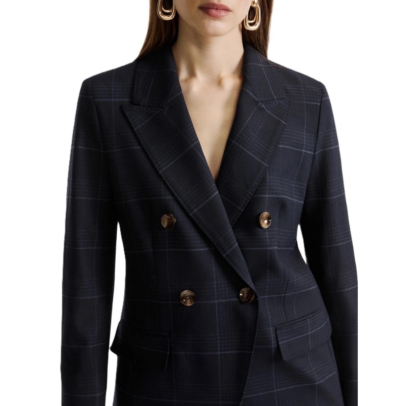 Marella Mllefedra Blazer Check Pattern-Navy Marella Mllefedra Blazer Check Pattern-Navy