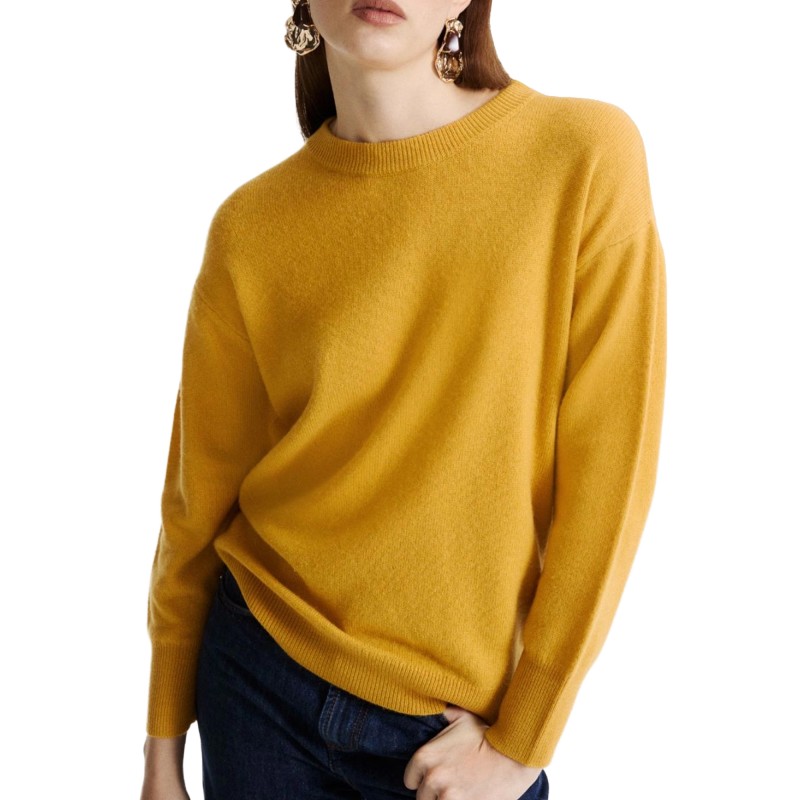Marella Mlsgiochi Sweater Cashmere And Wool Crewneck-Gold Marella Mlsgiochi Sweater Cashmere And Wool Crewneck-Gold