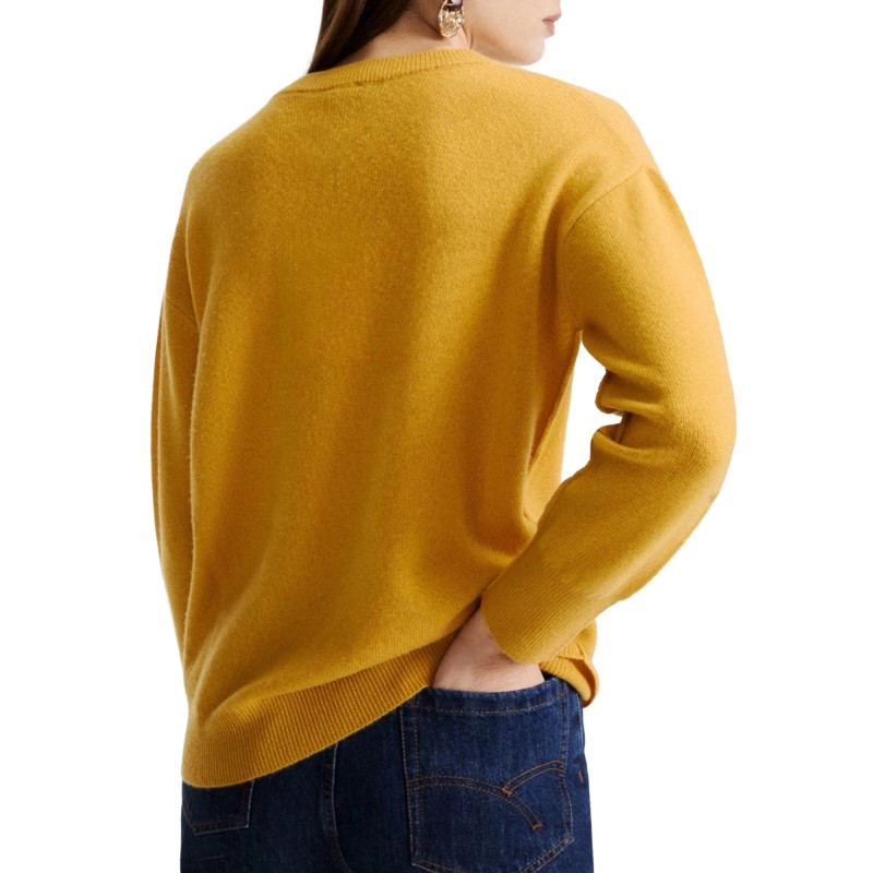 Marella Mlsgiochi Sweater Cashmere And Wool Crewneck-Gold Marella Mlsgiochi Sweater Cashmere And Wool Crewneck-Gold