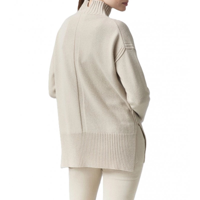 Marella Mllquota Sweater Pure Wool Mock Polo Neck-Ecru Marella Mllquota Sweater Pure Wool Mock Polo Neck-Ecru