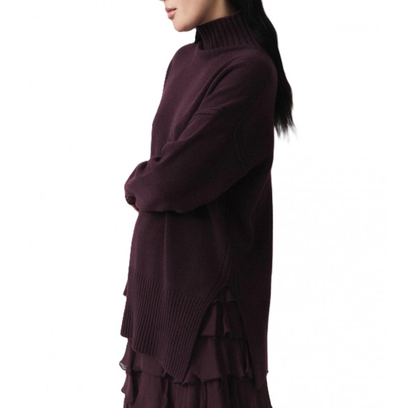 Marella Mllquota Sweater Pure Wool Mock Neck-Blackberry Marella Mllquota Sweater Pure Wool Mock Neck-Blackberry