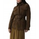 Marella Mllflirt Jacket Shirt Suede And Leather-Oil Green