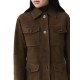 Marella Mllflirt Jacket Shirt Suede And Leather-Oil Green