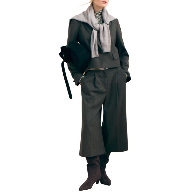 Emme Emmvolto Jacket Crop-Grey Emme Emmvolto Jacket Crop-Grey