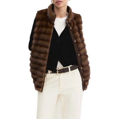 Emme Emmbaccano Vest Long Jersey-Cognac