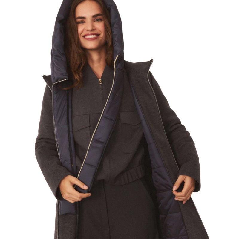 Emme Emmbacio Coat Padded Softshell With Hood-Grey Emme Emmbacio Coat Padded Softshell With Hood-Grey