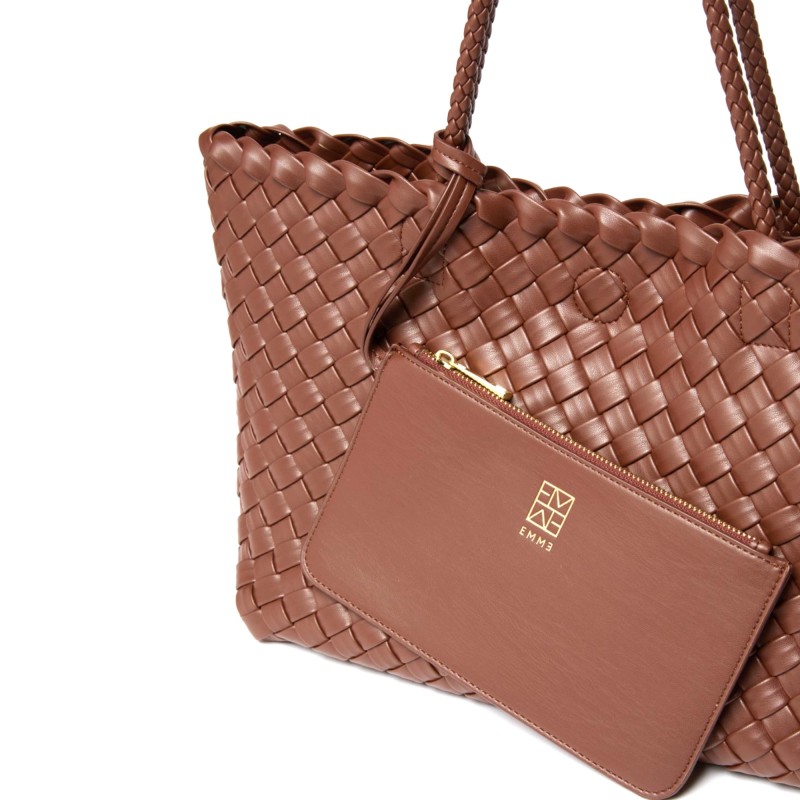 Emme Emmumido Bag Woven Shopper-Brown Emme Emmumido Bag Woven Shopper-Brown