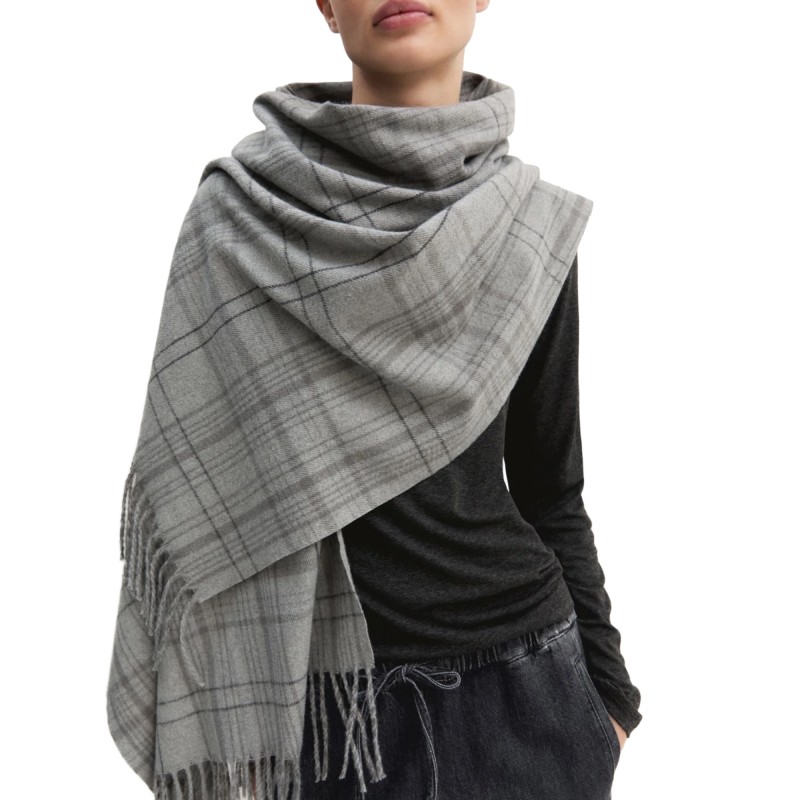 Emme Emmsupremo Scarf With Fringe-Silver Emme Emmsupremo Scarf With Fringe-Silver