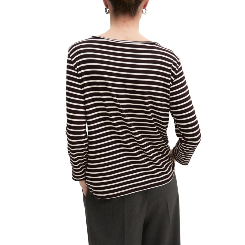 Emme Emmmora T-Shirt Stretch Striped-Brown