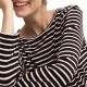Emme Emmmora T-Shirt Stretch Striped-Brown