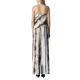 Lotus Eaters Trousers Wide Leg Marble Print-White/Gold/Black