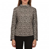Lotus Eaters Isnal Patterned Blouse-Ecru/Black
