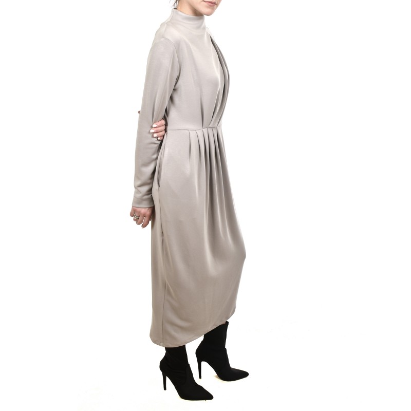 Lotus Eaters Waist Pleated High Collar Dress-Ice