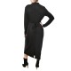 Lotus Eaters Waist Pleated High Collar Dress-Black
