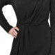 Lotus Eaters Waist Pleated High Collar Dress-Black