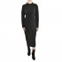 Lotus Eaters Waist Pleated High Collar Dress-Black