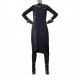 Lotus Eaters Dress Textured Rib Contrast-Black Lotus Eaters Dress Textured Rib Contrast-Black