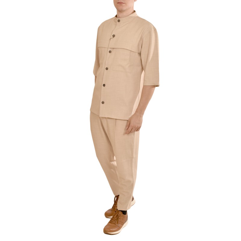 Vittorio Relaxed Fit Overshirt With Pockets Monteri-Beige Vittorio Relaxed Fit Overshirt With Pockets Monteri-Beige