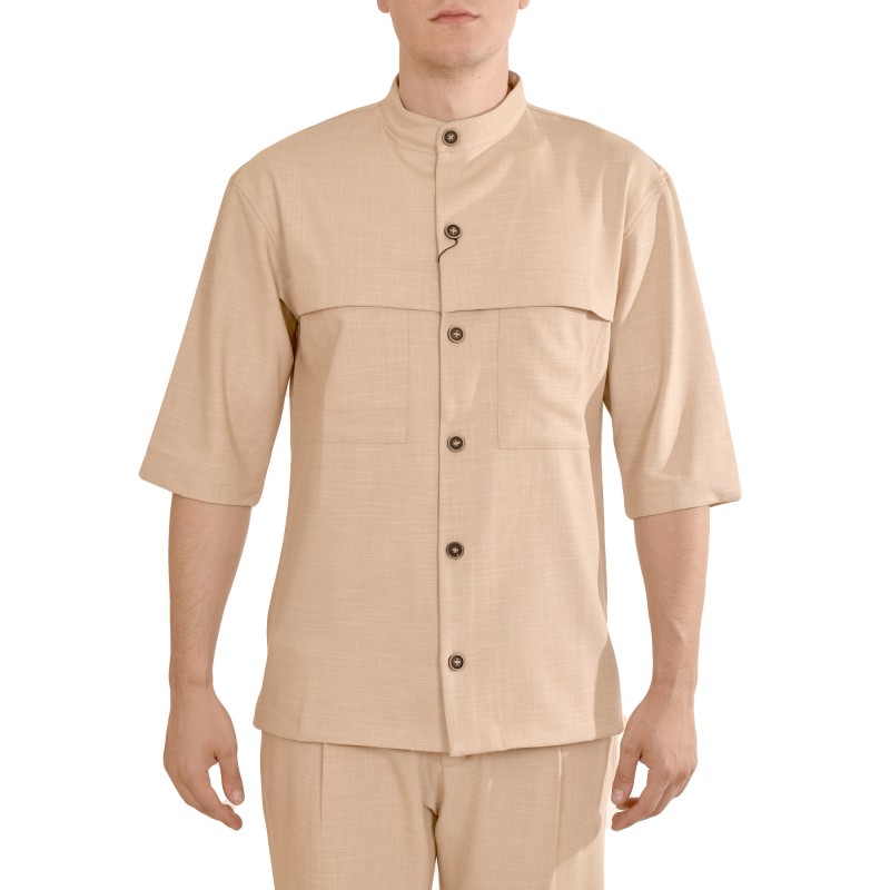 Vittorio Relaxed Fit Overshirt With Pockets Monteri-Beige Vittorio Relaxed Fit Overshirt With Pockets Monteri-Beige