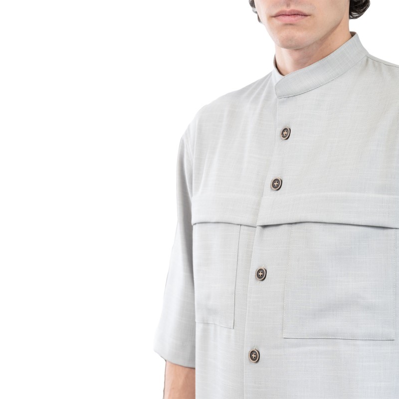 Vittorio Relaxed Fit Overshirt With Pockets Monteri-Grey Vittorio Relaxed Fit Overshirt With Pockets Monteri-Grey