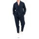 Vittorio Overshirt Striped Cross Lapel And Button-Blue