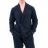 Vittorio Overshirt Striped Cross Lapel And Button-Blue