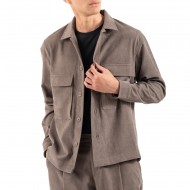 Vittorio Overshirt With Safari Collar And Pockets-Brown