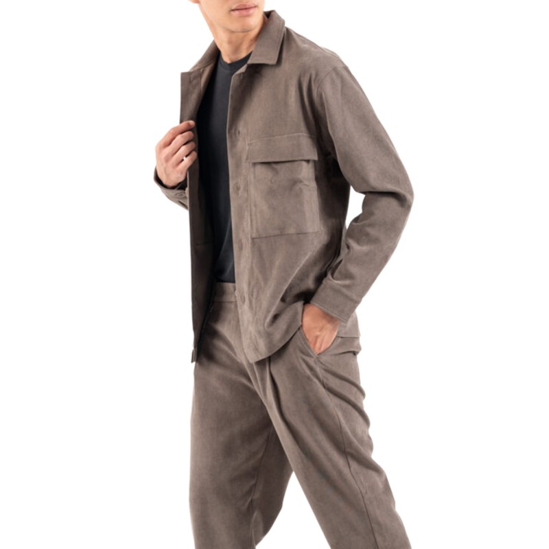 Vittorio Overshirt With Safari Collar And Pockets-Brown
