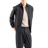 Vittorio Overshirt With Collar And Hidden Placket At The Closure-Black