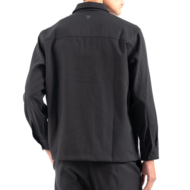 Vittorio Overshirt With Collar And Hidden Placket At The Closure-Black Vittorio Overshirt With Collar And Hidden Placket At The Closure-Black