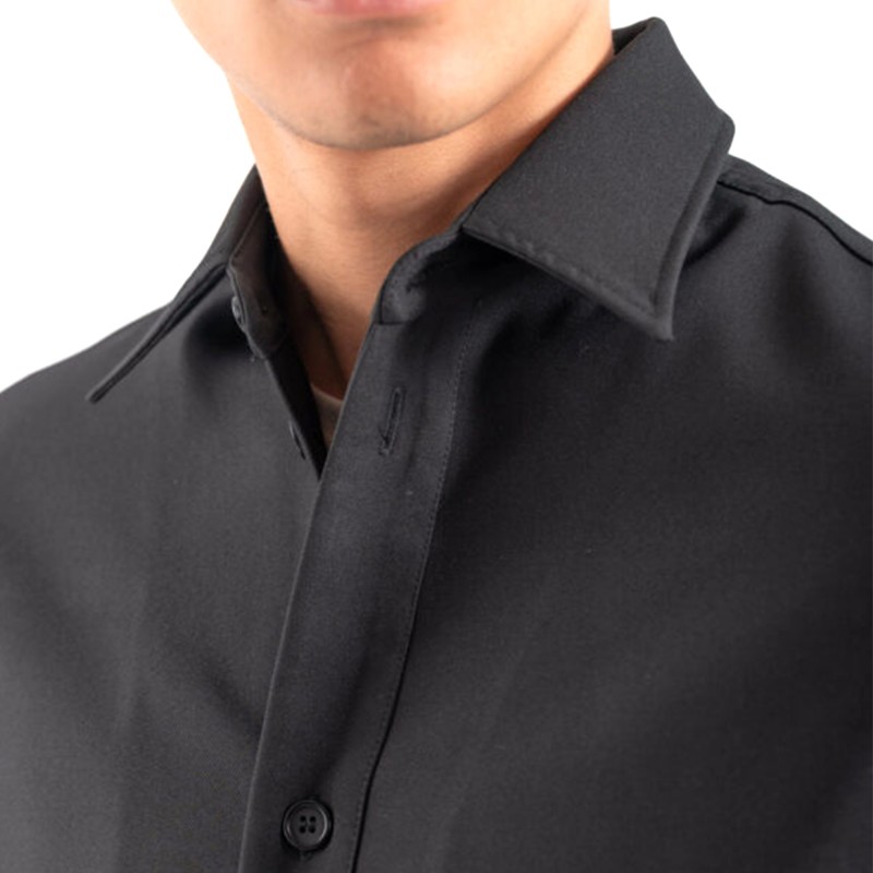 Vittorio Overshirt With Collar And Hidden Placket At The Closure-Black Vittorio Overshirt With Collar And Hidden Placket At The Closure-Black