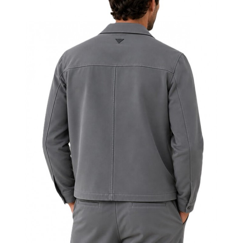 Vittorio Jacket With Side Pockets Button Closure-Grey Vittorio Jacket With Side Pockets Button Closure-Grey