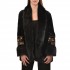 Motel Jacket Fur Velvet With Embroidery Print-Black