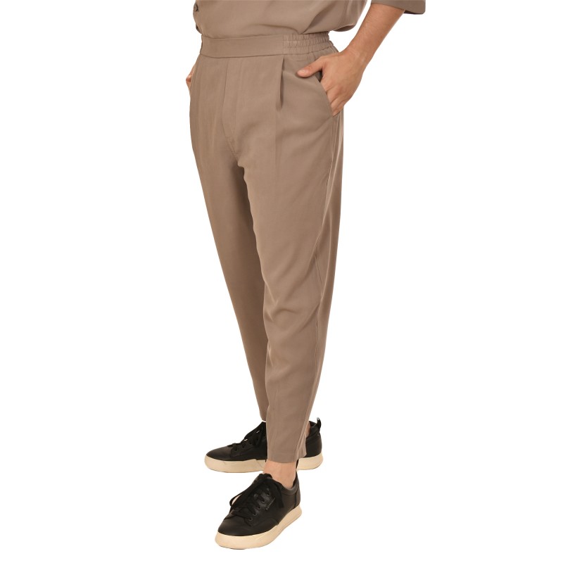 Indeed Relaxed Fit Pleated Trousers-Light Taupe Indeed Relaxed Fit Pleated Trousers-Light Taupe